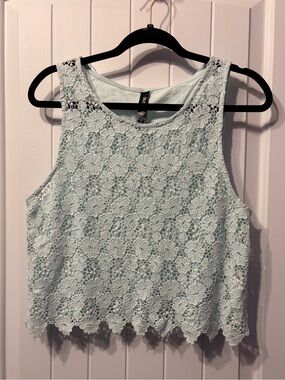 Factorie Sleeveless Mint Floral Crop Top